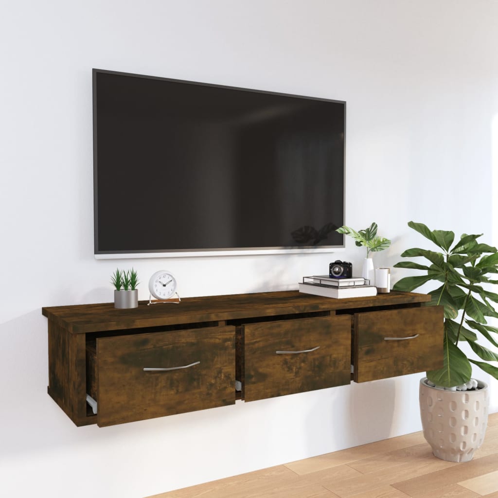Nástěnná Skříňka Kouřový Dub 88 X 26 X 18,5 Cm Kompozitní Dřevo