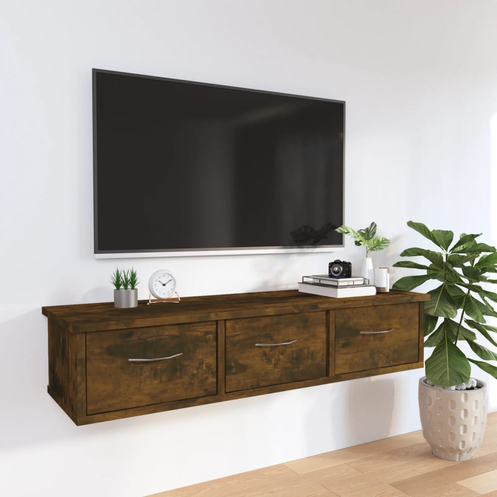 Nástěnná Skříňka Kouřový Dub 88 X 26 X 18,5 Cm Kompozitní Dřevo