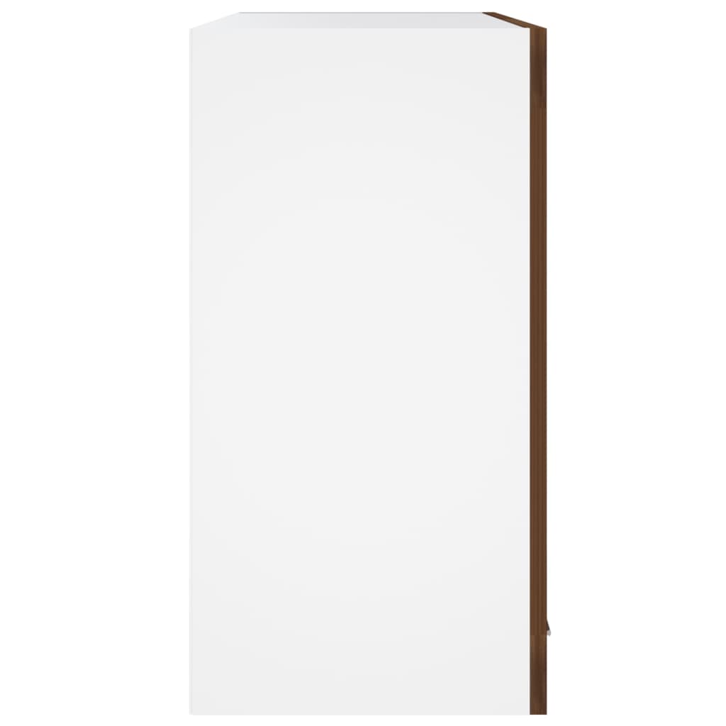 Závěsná Prosklená Skříňka 60 X 31 X 60 Cm Kompozit Hnědý Dub