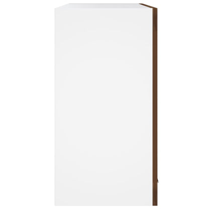 Závěsná Prosklená Skříňka 60 X 31 X 60 Cm Kompozit Hnědý Dub