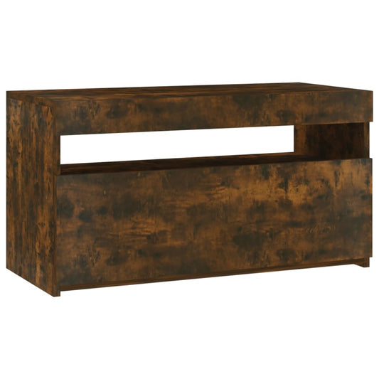 Tv Skříňka S Led Osvětlením Kouřový Dub 75 X 35 X 40 Cm