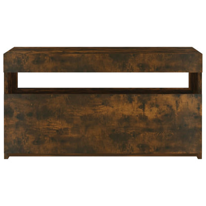 Tv Skříňka S Led Osvětlením Kouřový Dub 75 X 35 X 40 Cm