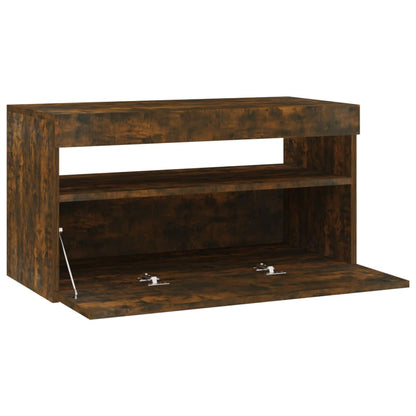 Tv Skříňka S Led Osvětlením Kouřový Dub 75 X 35 X 40 Cm