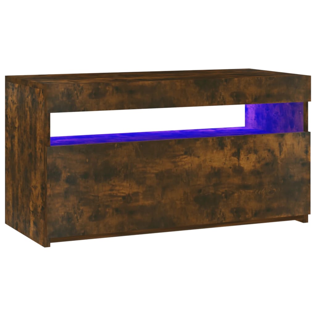 Tv Skříňka S Led Osvětlením Kouřový Dub 75 X 35 X 40 Cm