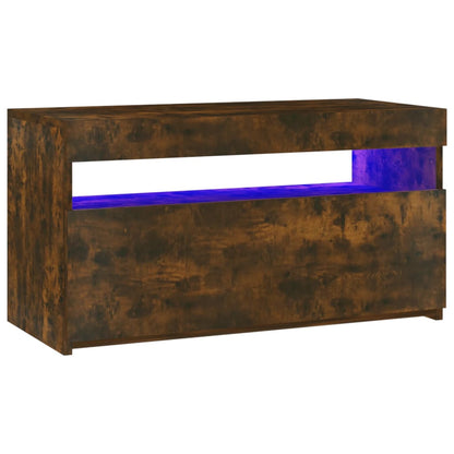 Tv Skříňka S Led Osvětlením Kouřový Dub 75 X 35 X 40 Cm