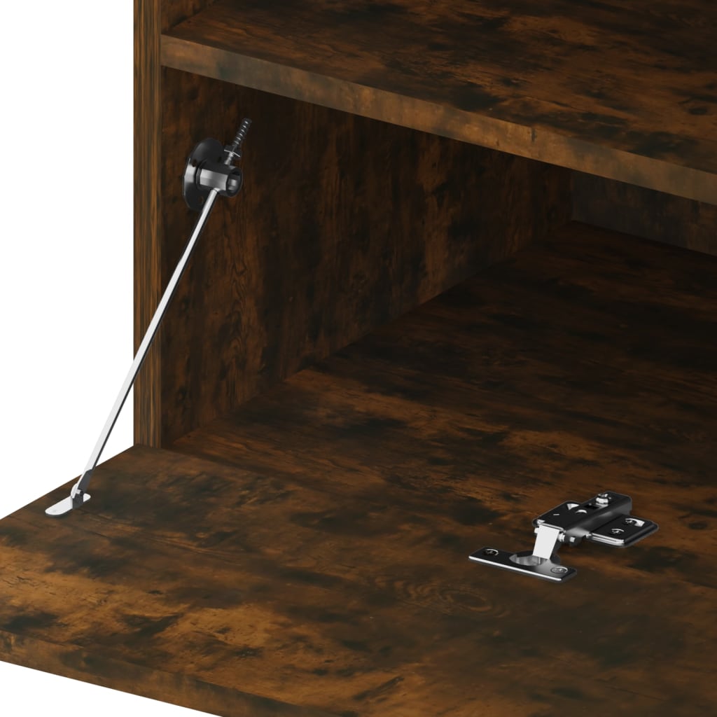 Tv Skříňka S Led Osvětlením Kouřový Dub 75 X 35 X 40 Cm
