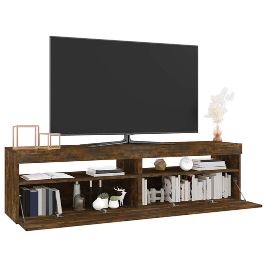 Tv Skříňky S Led Osvětlením 2 Ks Kouřový Dub 75 X 35 X 40 Cm
