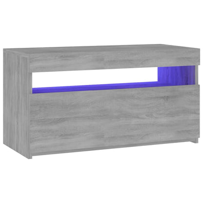 Tv Skříňka S Led Osvětlením Šedá Sonoma 75 X 35 X 40 Cm