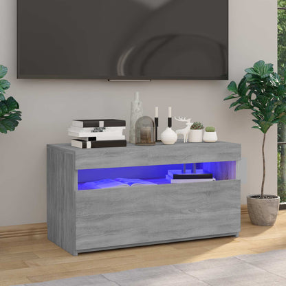 Tv Skříňka S Led Osvětlením Šedá Sonoma 75 X 35 X 40 Cm