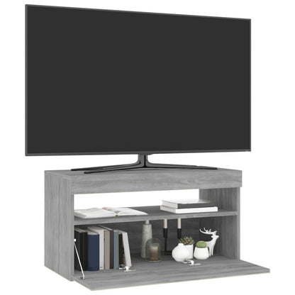 Tv Skříňka S Led Osvětlením Šedá Sonoma 75 X 35 X 40 Cm