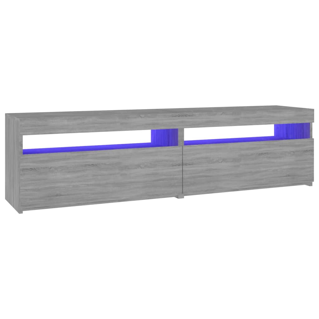 Tv Skříňky S Led Osvětlením 2 Ks Šedé Sonoma 75 X 35 X 40 Cm