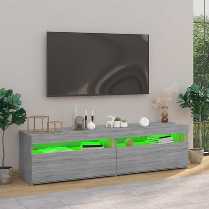 Tv Skříňky S Led Osvětlením 2 Ks Šedé Sonoma 75 X 35 X 40 Cm