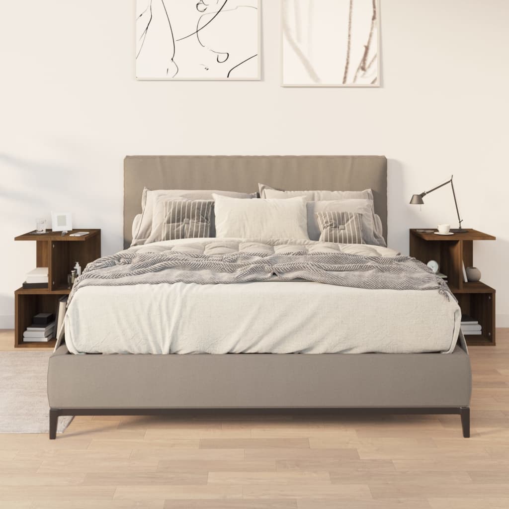 Noční Stolky 2 Ks Černé 35 X 35 X 55 Cm Kompozitní Dřevo