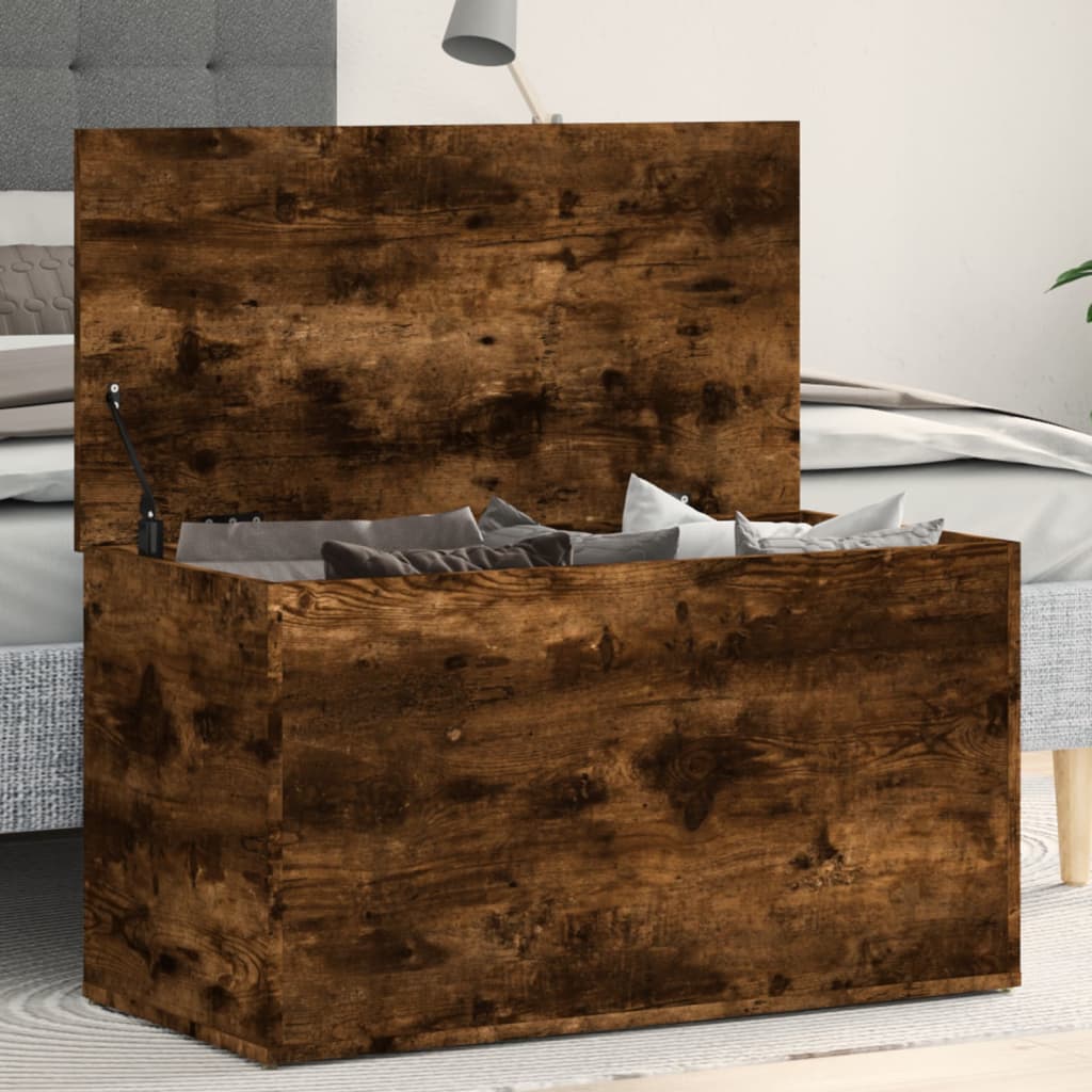 Úložná Truhla Kouřový Dub 84 X 42 X 46 Cm Kompozitní Dřevo