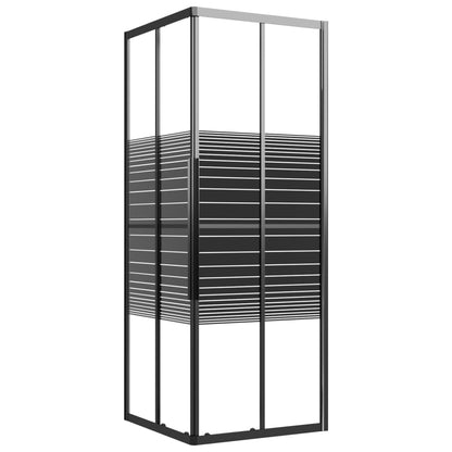 Sprchový Kout S Pruhovaným Vzorem Esg 80 X 80 X 180 Cm Černý