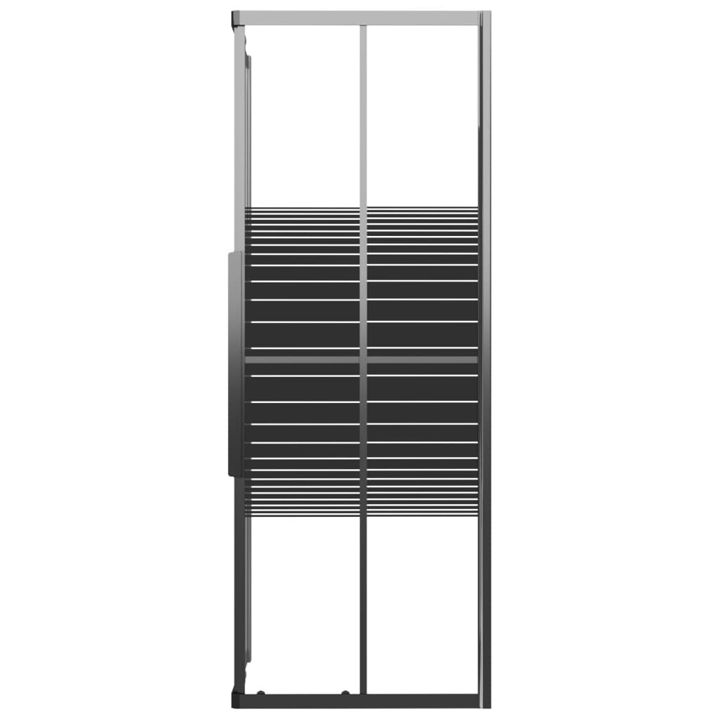 Sprchový Kout S Pruhovaným Vzorem Esg 80 X 80 X 180 Cm Černý