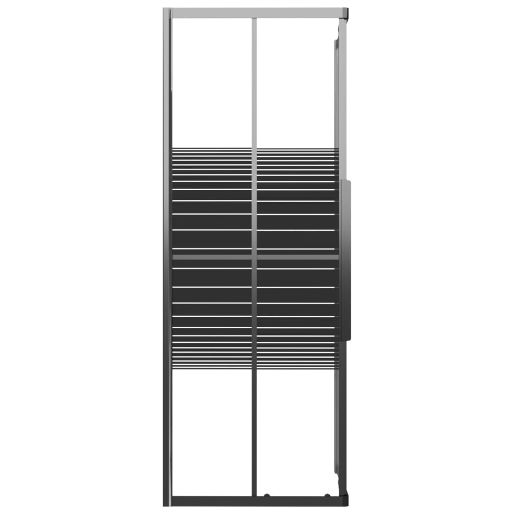 Sprchový Kout S Pruhovaným Vzorem Esg 80 X 80 X 180 Cm Černý