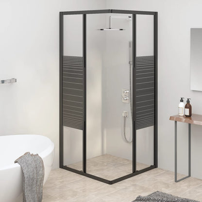 Sprchový Kout S Pruhovaným Vzorem Esg 80 X 80 X 180 Cm Černý