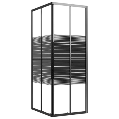 Sprchový Kout S Pruhovaným Vzorem Esg 90 X 70 X 180 Cm Černý