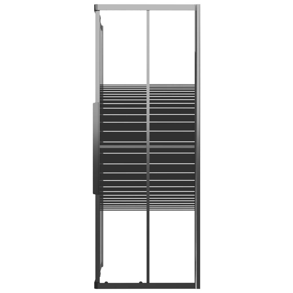 Sprchový Kout S Pruhovaným Vzorem Esg 90 X 70 X 180 Cm Černý