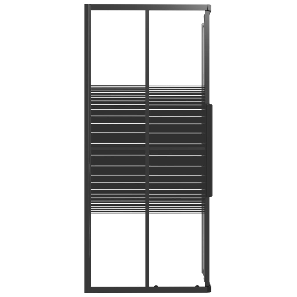 Sprchový Kout S Pruhovaným Vzorem Esg 90 X 70 X 180 Cm Černý
