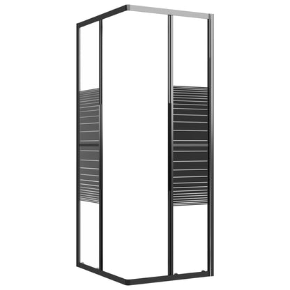 Sprchový Kout S Pruhovaným Vzorem Esg 90 X 70 X 180 Cm Černý
