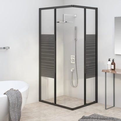 Sprchový Kout S Pruhovaným Vzorem Esg 90 X 70 X 180 Cm Černý