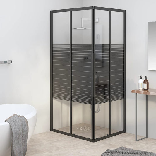 Sprchový Kout S Pruhovaným Vzorem Esg 90 X 70 X 180 Cm Černý