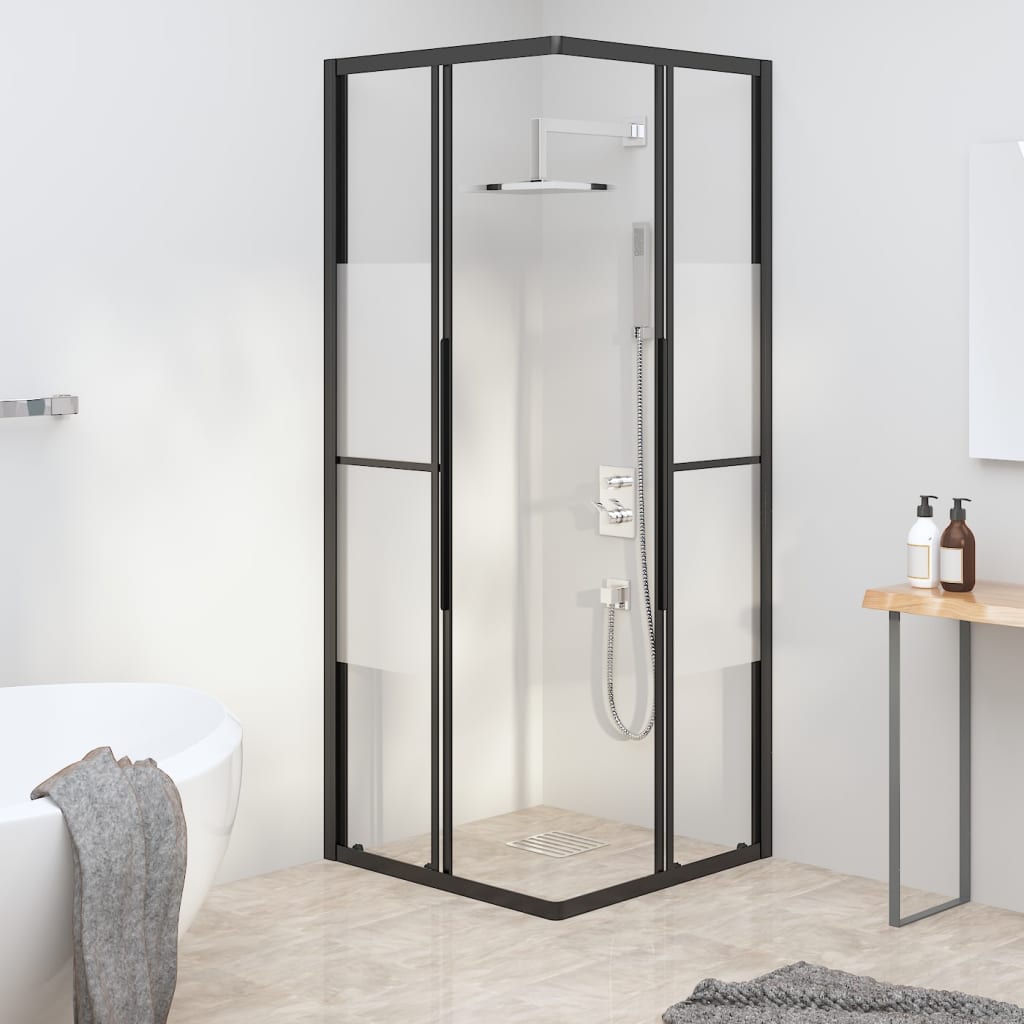 Sprchový Kout Napůl Mléčné Esg 80 X 80 X 180 Cm Černý