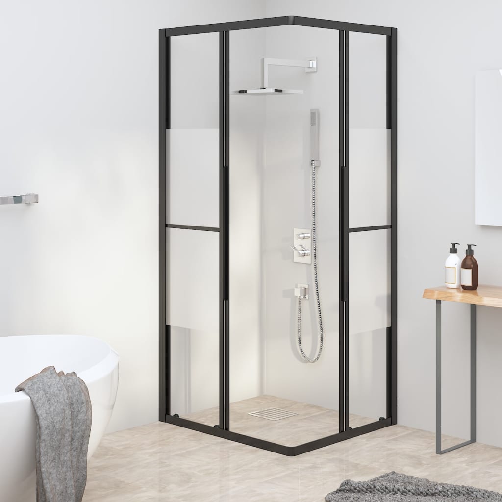 Sprchový Kout Napůl Mléčné Esg 90 X 70 X 180 Cm Černý