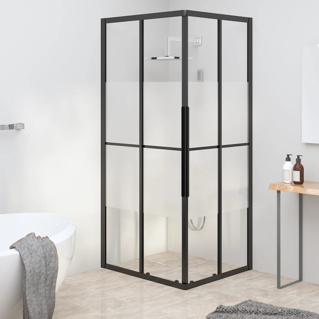 Sprchový Kout Napůl Mléčné Esg 90 X 70 X 180 Cm Černý