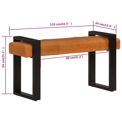 Lavice Černá A Hnědá 110 Cm Pravá Kozí Kůže