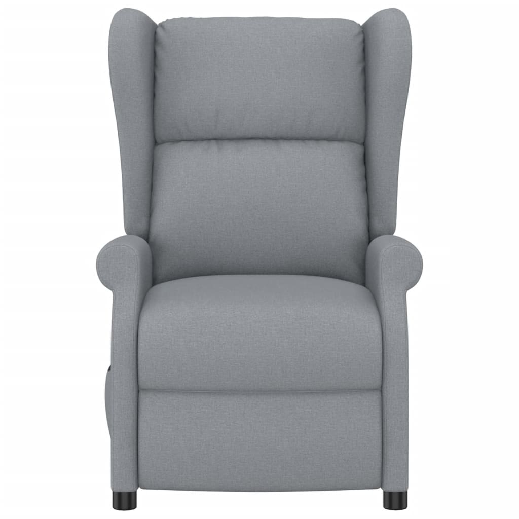 Elektrické Polohovací Křeslo Ušák Světle Šedé Textil