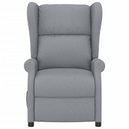 Elektrické Polohovací Křeslo Ušák Světle Šedé Textil