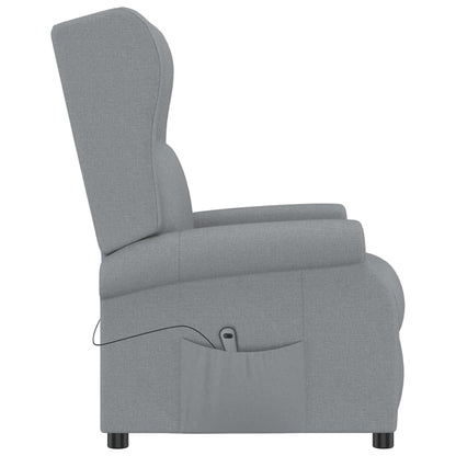 Elektrické Polohovací Křeslo Ušák Světle Šedé Textil