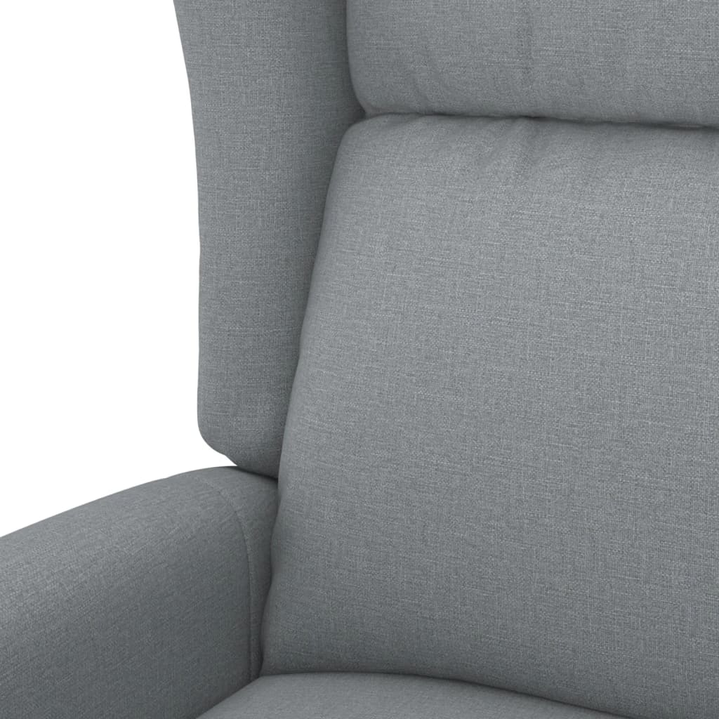 Elektrické Polohovací Křeslo Ušák Světle Šedé Textil