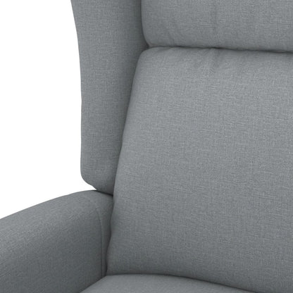 Elektrické Polohovací Křeslo Ušák Světle Šedé Textil
