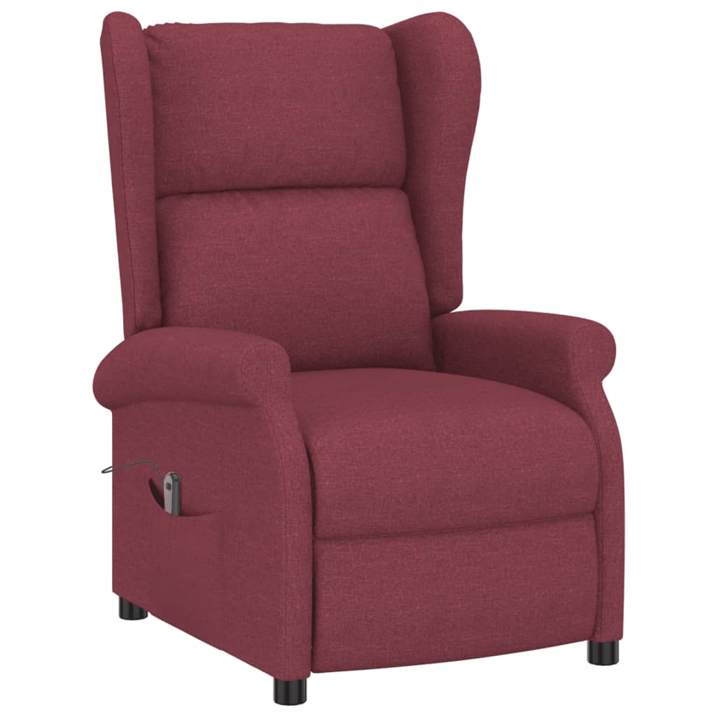 Elektrické Polohovací Křeslo Ušák Vínové Textil