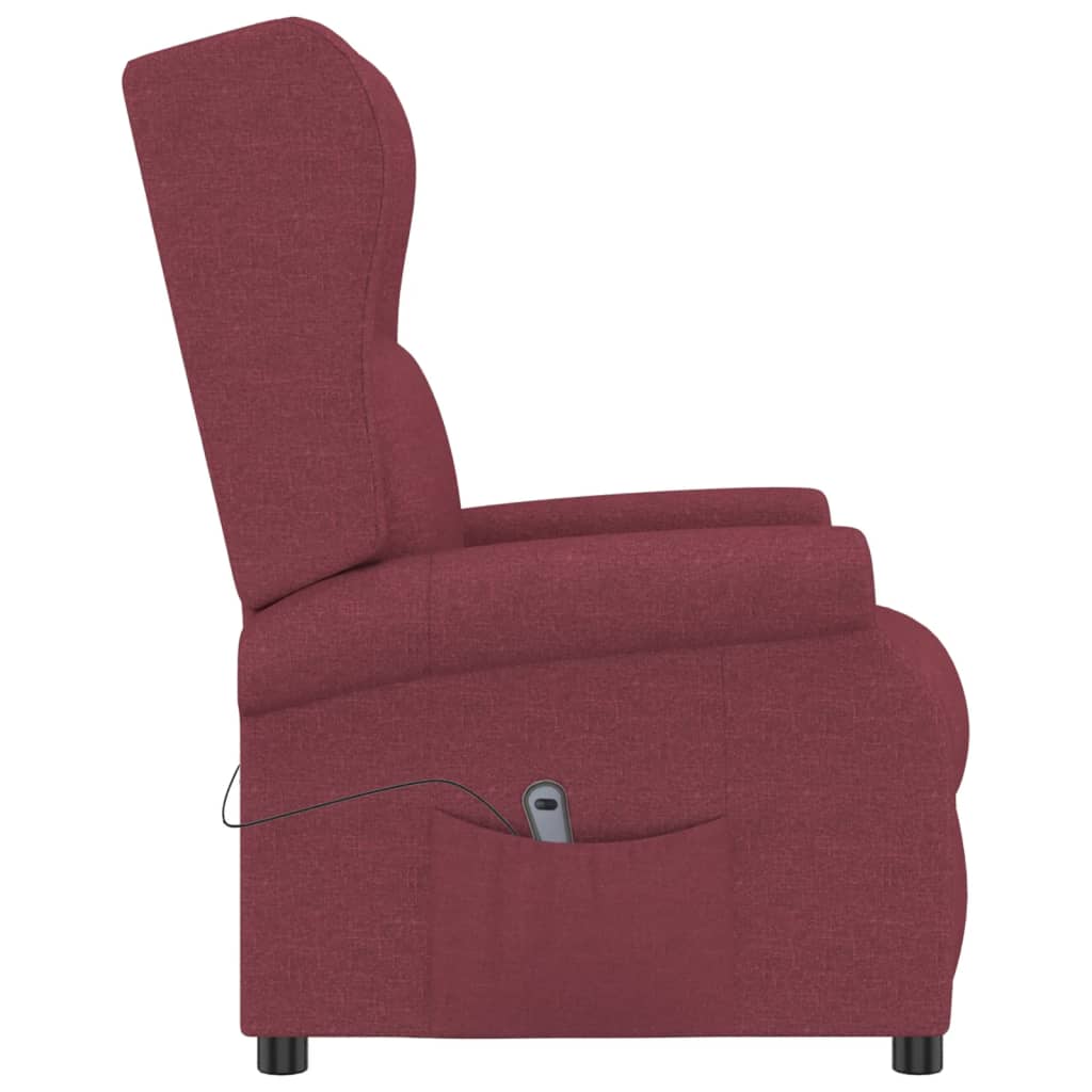 Elektrické Polohovací Křeslo Ušák Vínové Textil