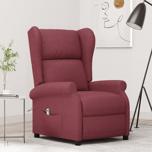 Elektrické Polohovací Křeslo Ušák Vínové Textil