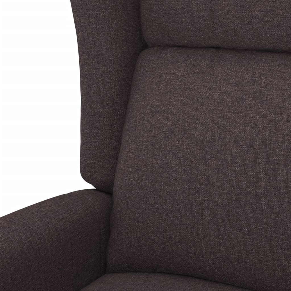 Elektrické Polohovací Křeslo Ušák Tmavě Hnědé Textil