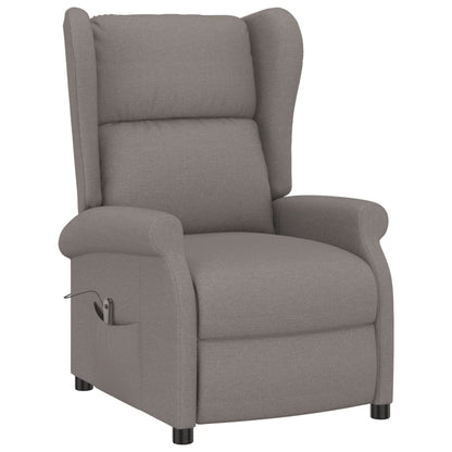 Elektrické Polohovací Křeslo Ušák Taupe Textil