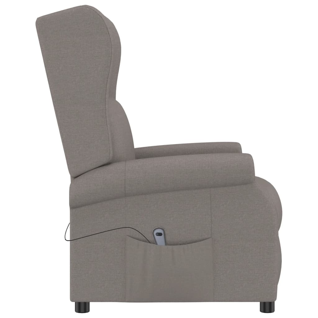Elektrické Polohovací Křeslo Ušák Taupe Textil