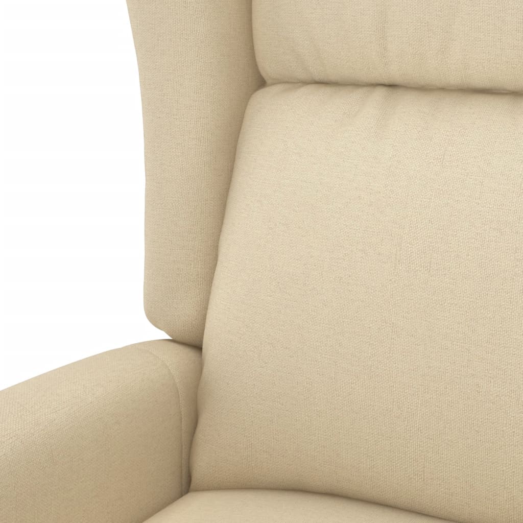 Elektrické Polohovací Křeslo Ušák Krémové Textil