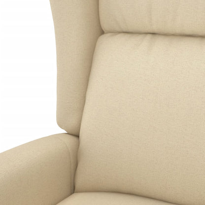 Elektrické Polohovací Křeslo Ušák Krémové Textil