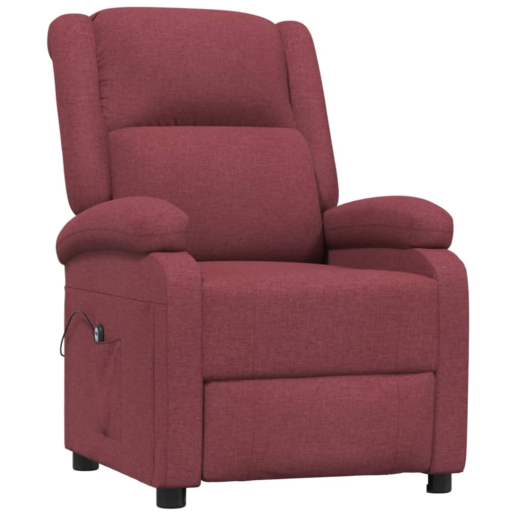 Elektrické Polohovací Křeslo Vínové Textil