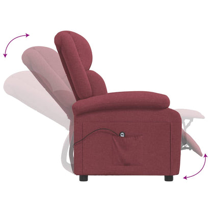 Elektrické Polohovací Křeslo Vínové Textil