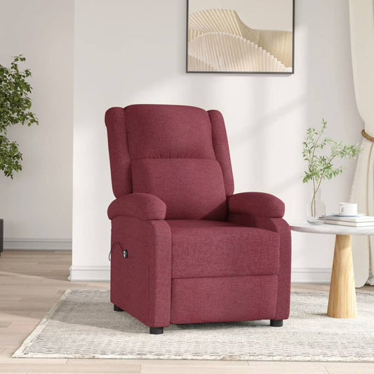 Elektrické Polohovací Křeslo Vínové Textil