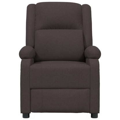 Elektrické Polohovací Křeslo Tmavě Hnědé Textil