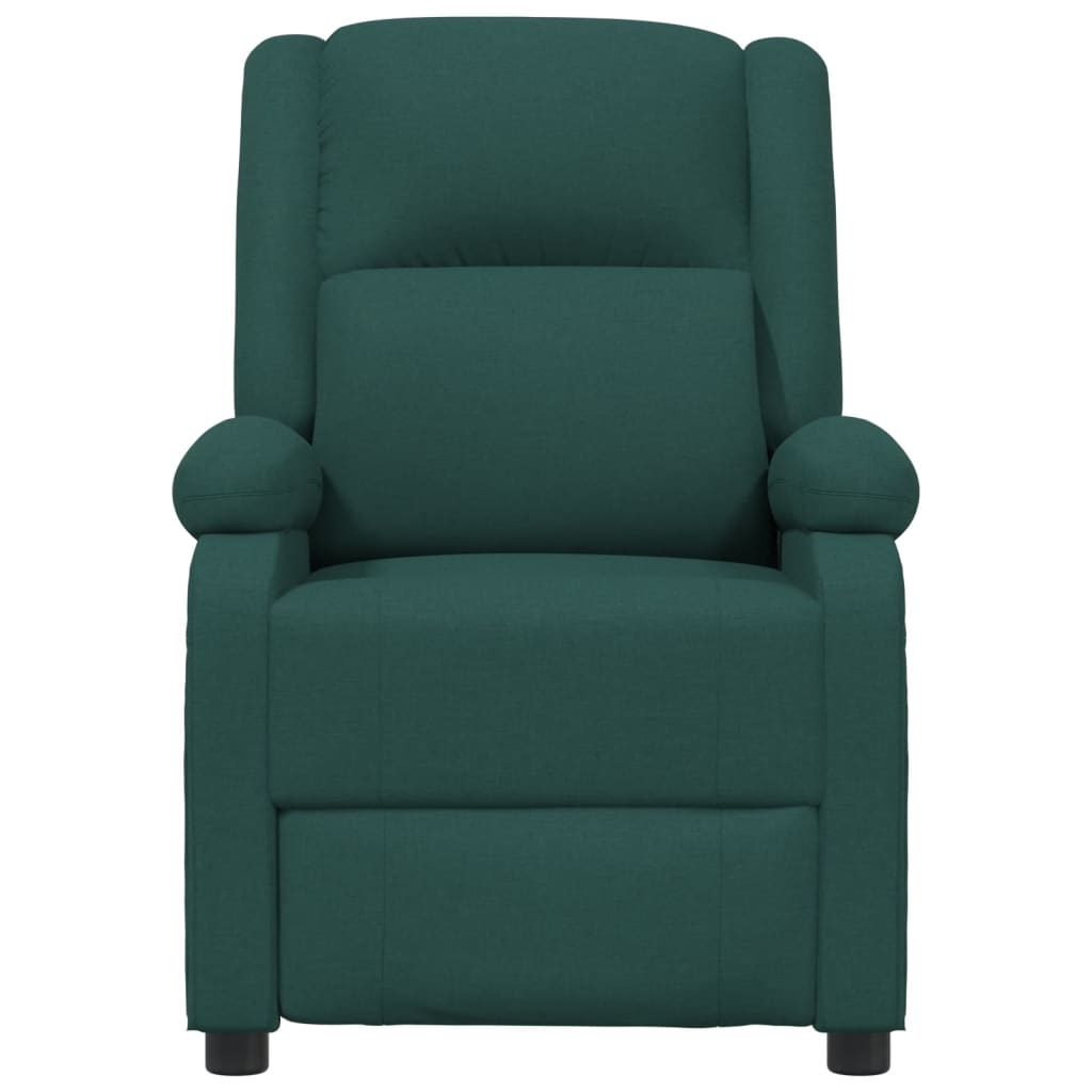 Elektrické Polohovací Křeslo Tmavě Zelené Textil